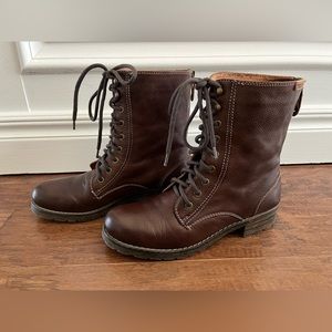 Pikolinos Women’s Brown Leather Boots with Embossing at Zipper- Size 7.5-8 or 38
